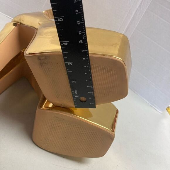 EGO Women’s Gold‎ Platform Ankle Strap Heel Shoes Size 10 - Picture 7 of 10